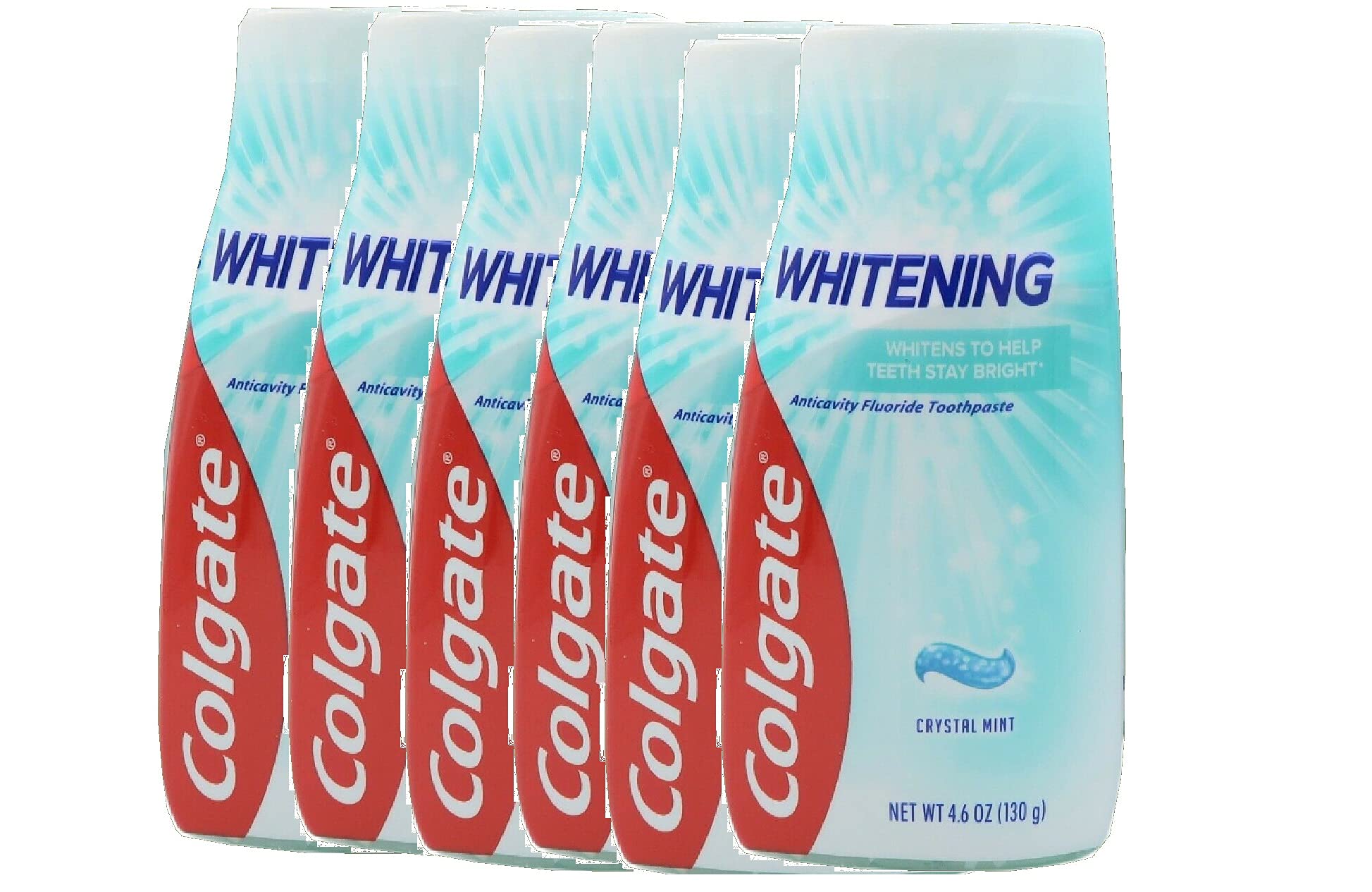 Colgate Max White Crystal Mint - emballage lot de 6, pratique pour toute la famille