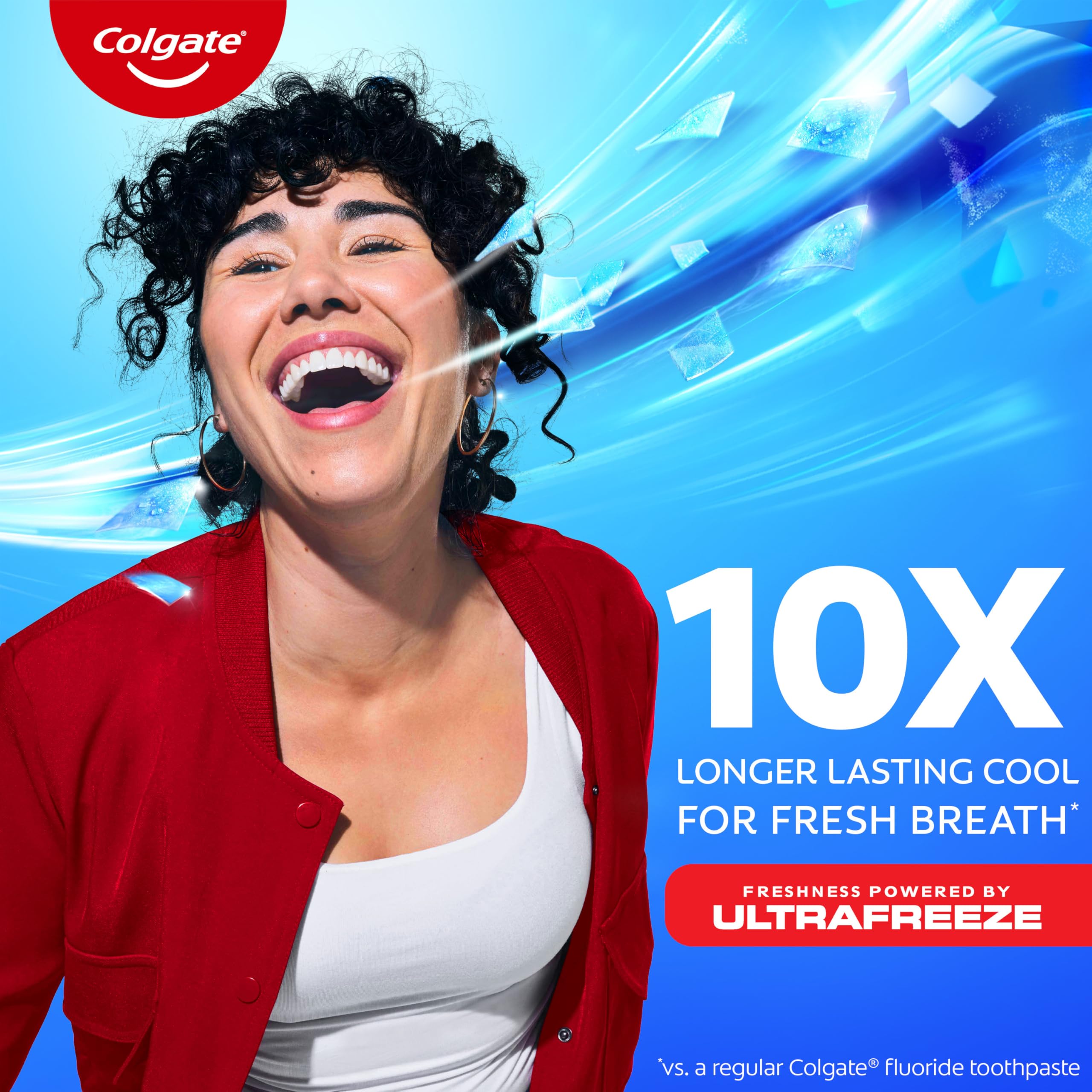 Colgate MaxFresh: technologie Ultrafreeze offrant une fraîcheur prolongée.