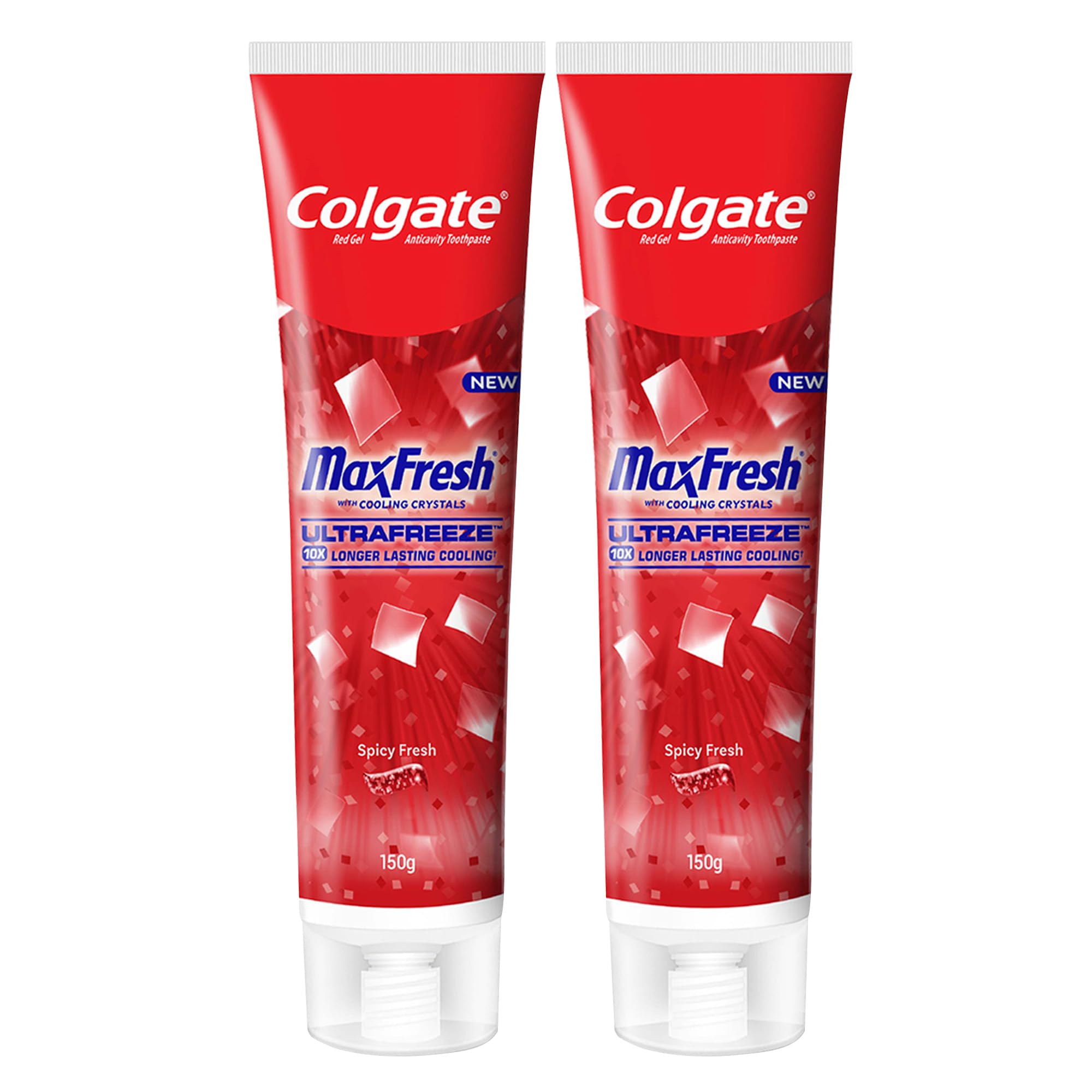 Colgate MaxFresh dentifrice gel rouge menthol pour une fraîcheur durable.