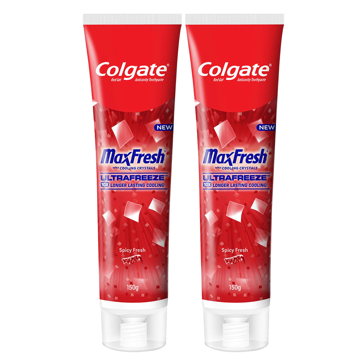Colgate MaxFresh dentifrice gel rouge menthol pour une fraîcheur durable.