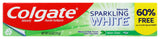 Colgate Pâte dentifrice blanche étincelante, tube visible, aide potentiellement à prévenir les taches.