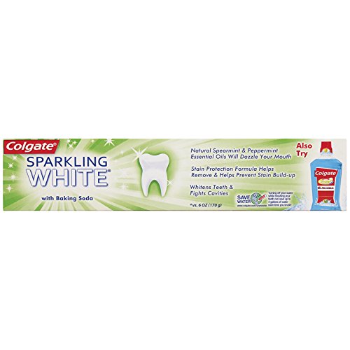 Colgate Sparkling White Menthe: tube ouvert révélant la pâte et la texture menthe