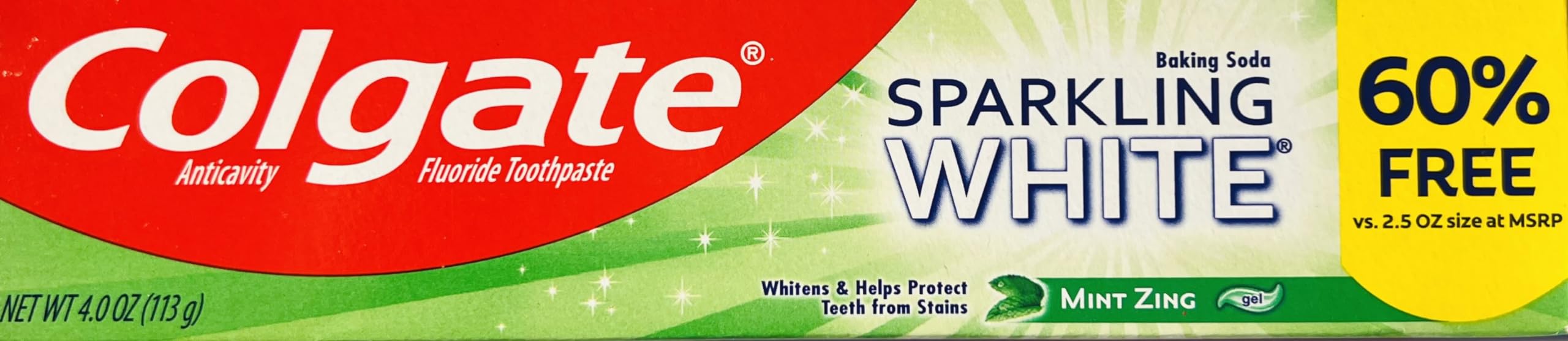 Colgate Sparkling White Menthe – gel frais prêt à être utilisé.