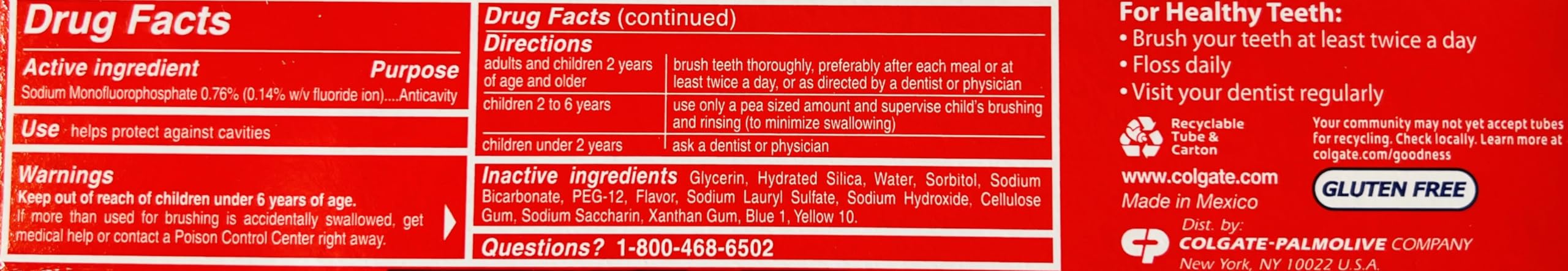 Colgate Sparkling White Menthe – feuilles de menthe fraîches pour un arôme.
