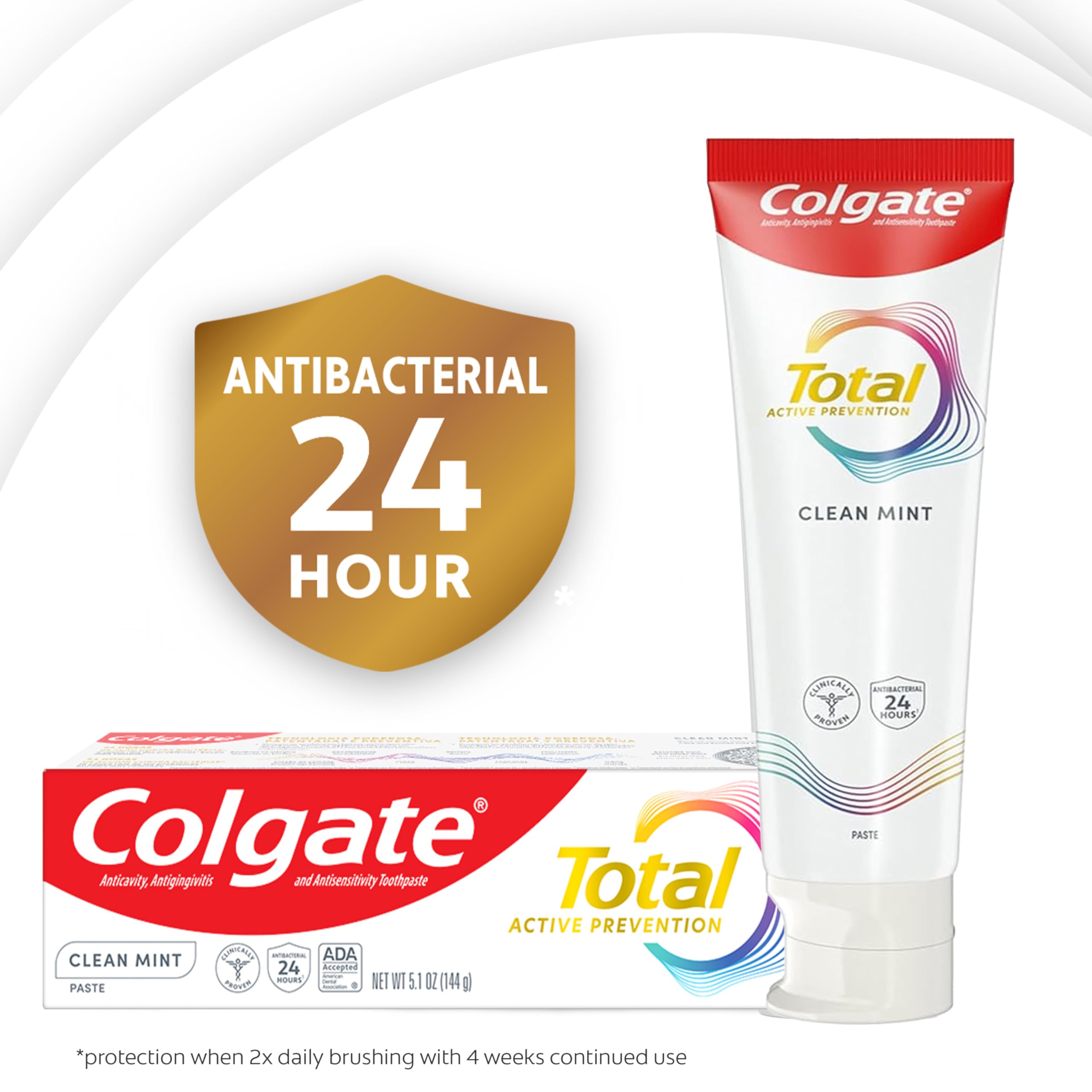 Texture cremeuse du dentifrice Colgate Total Active Prevention Clean Mint