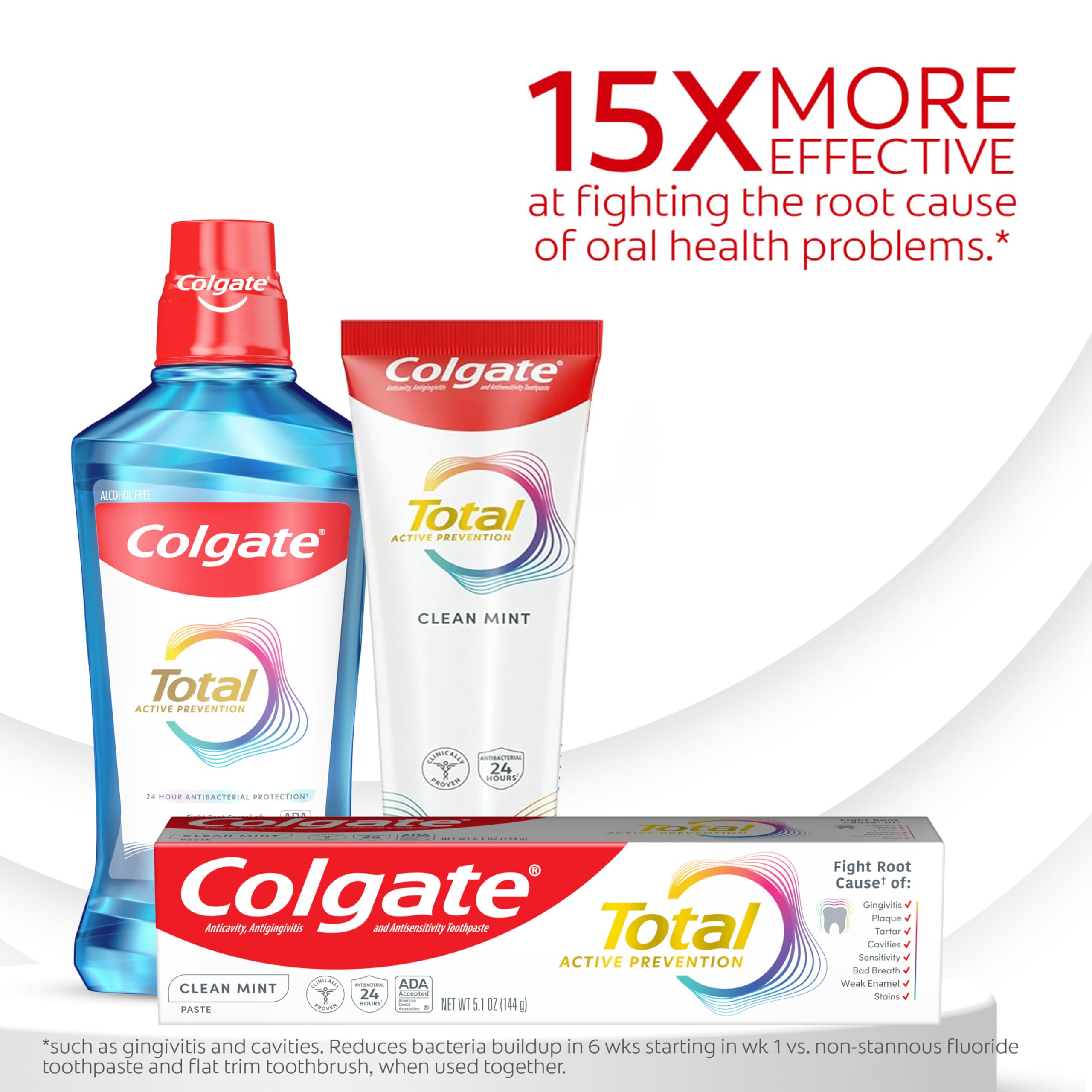 Dentifrice Colgate Total Active Prevention Clean Mint au parfum menthe