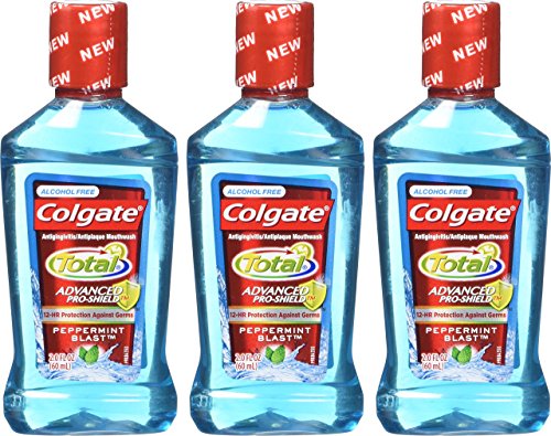 Colgate Total Advanced Pro-Sheild bain de bouche étiquette menthe, ingrédients clairs