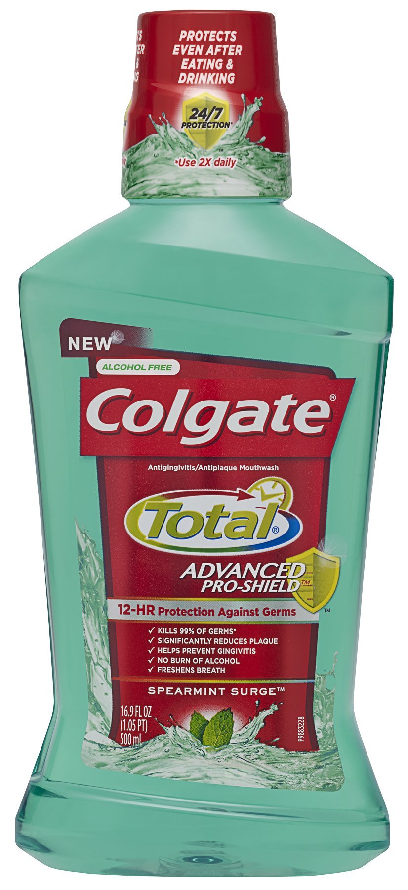 Colgate Total Advanced Pro-Shield Rinçage-bouche menthe verte: protection des germes et fraîcheur durable.