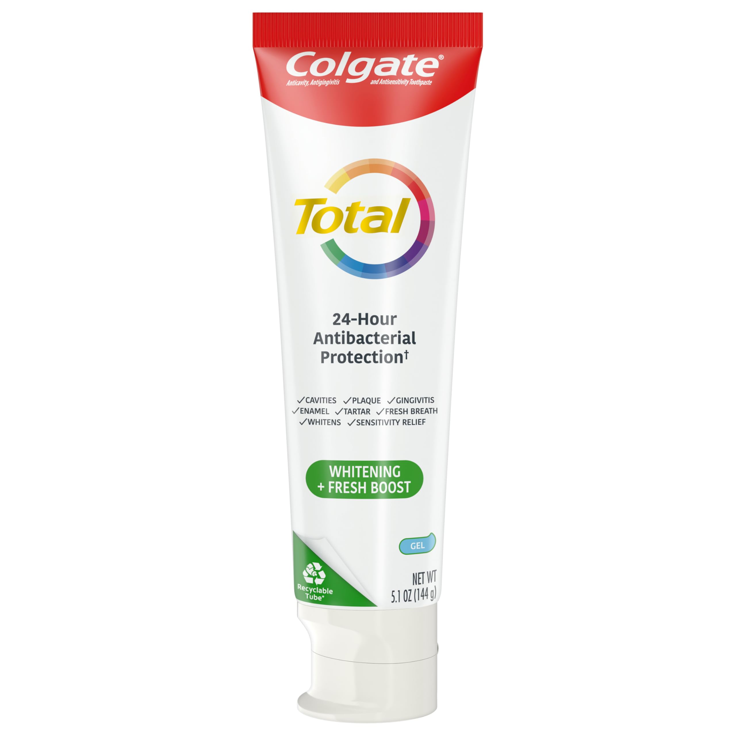 Colgate Total Combat Bactéries – agit sur dents, langue et gencives pendant 12 heures