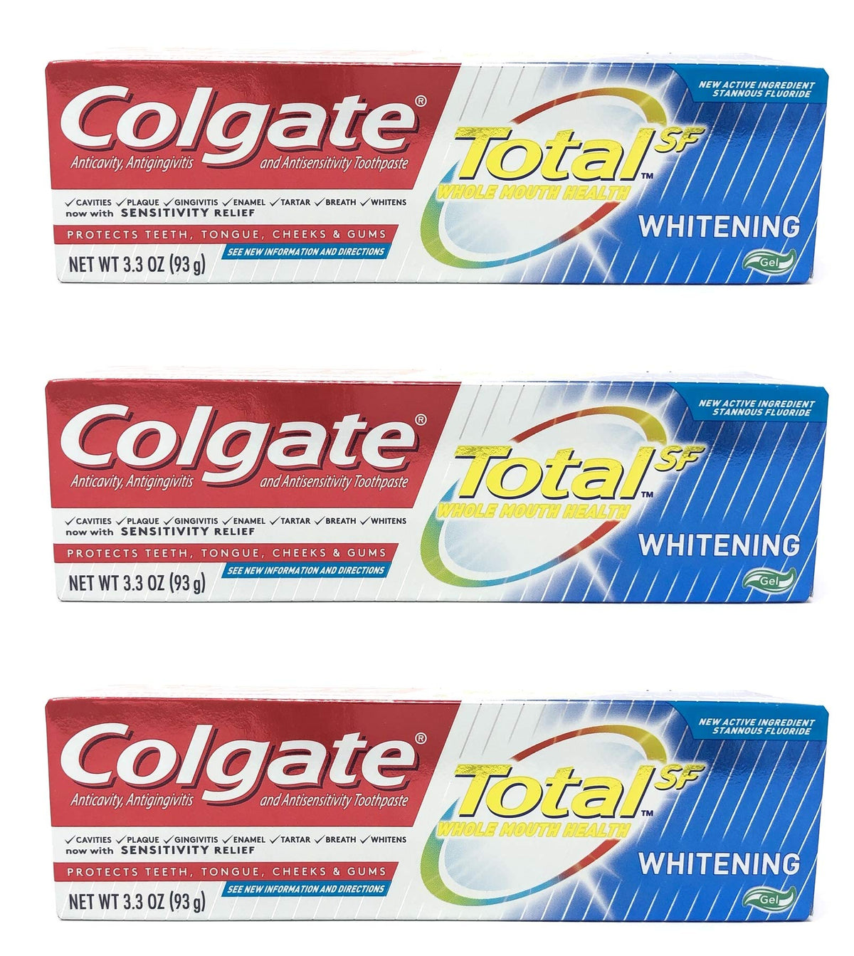 Colgate Total blanchissant en tube – rafraîchit l'haleine et aide à éliminer les taches.