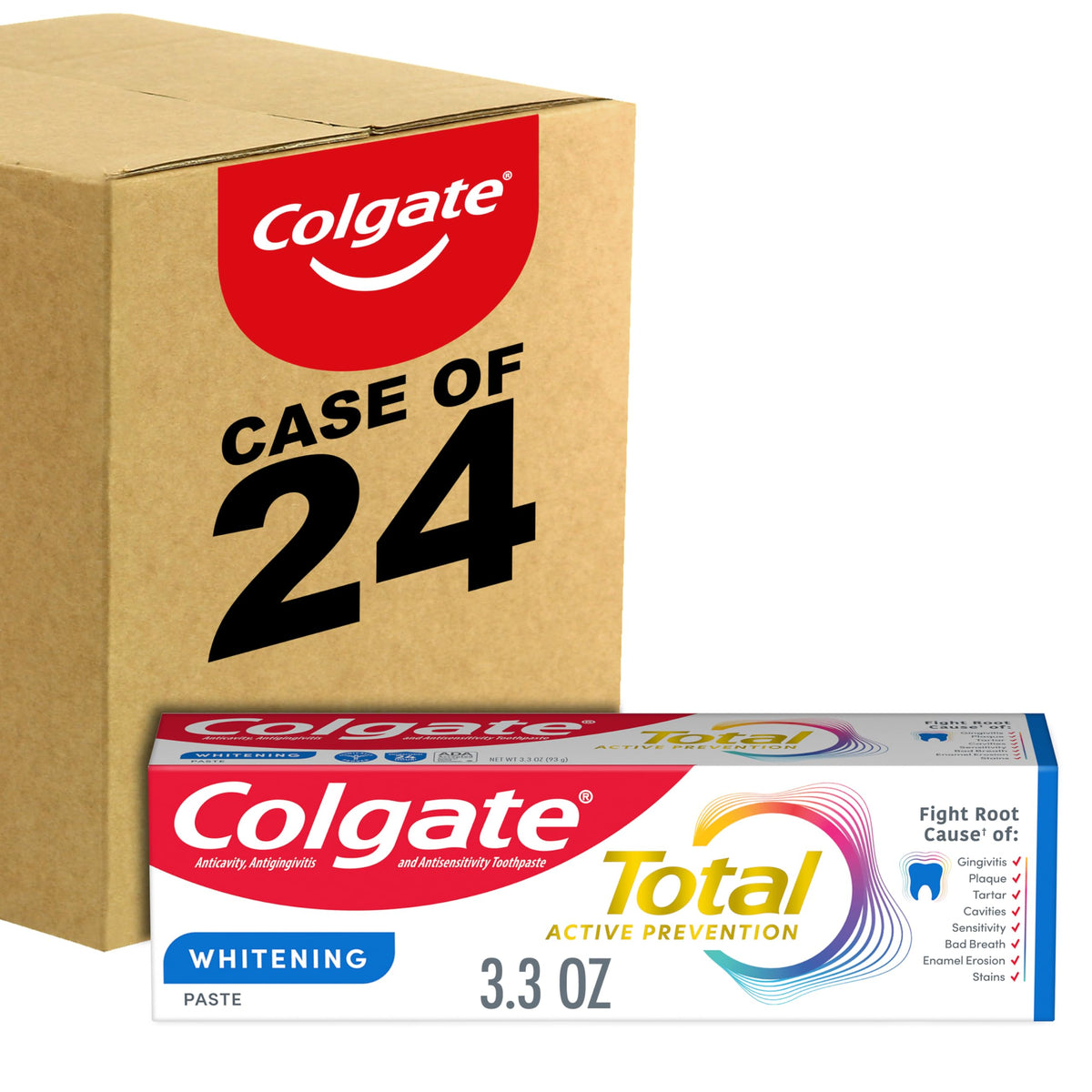 Colgate Total blanchiment en tube pour un sourire plus lumineux.