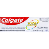Emballage Colgate Total Clean Mint, solution pratique pour ranger.