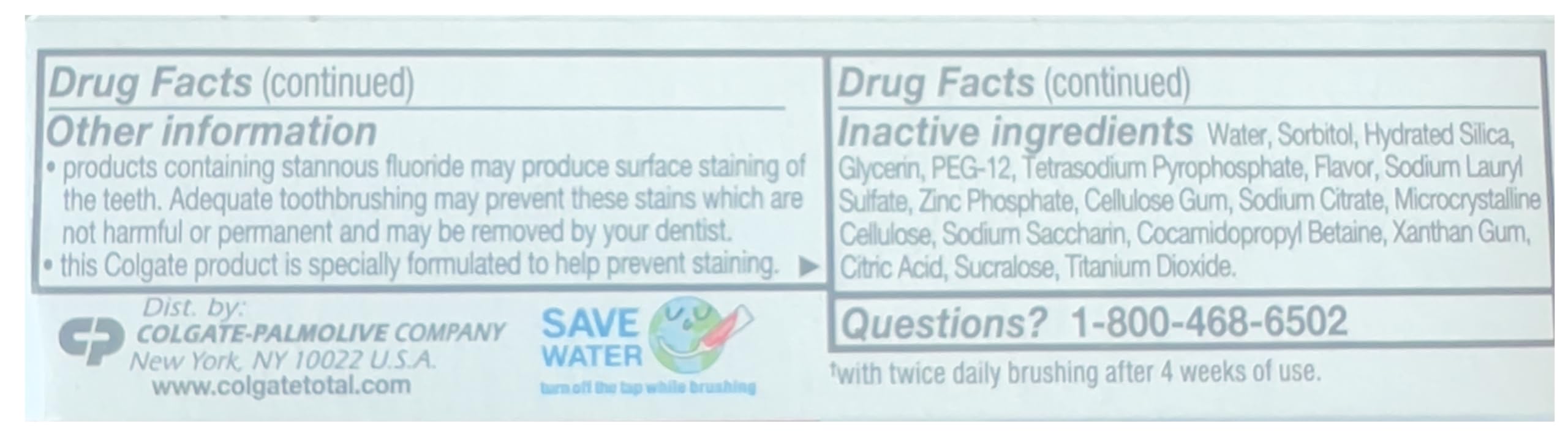 Format voyage Colgate Total Clean Mint, pratique pour voyages et itinérances.