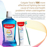 Colgate Total goût menthe rafraîchissante pendant le brossage.