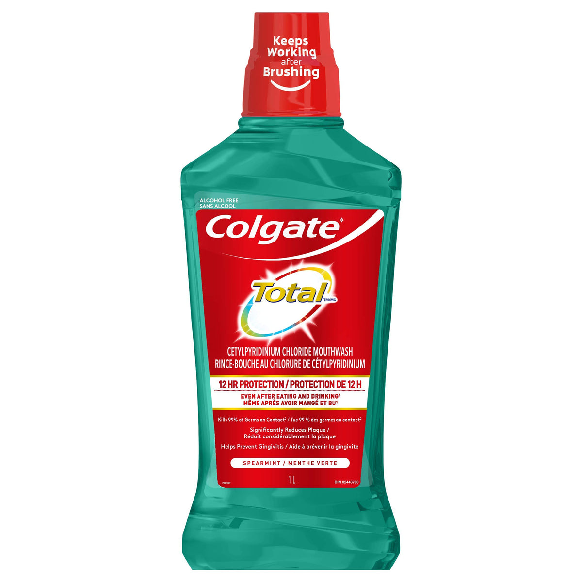 Colgate Total Pro-Shield — bouteille menthe, rinçage buccal frais et durable
