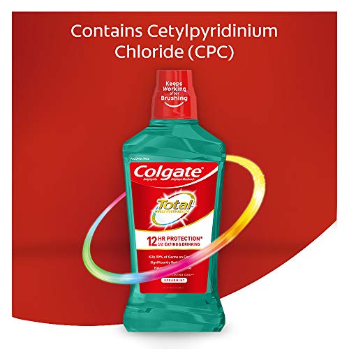 Colgate Total Pro-Shield emballage sans alcool, option douce pour les gencives.