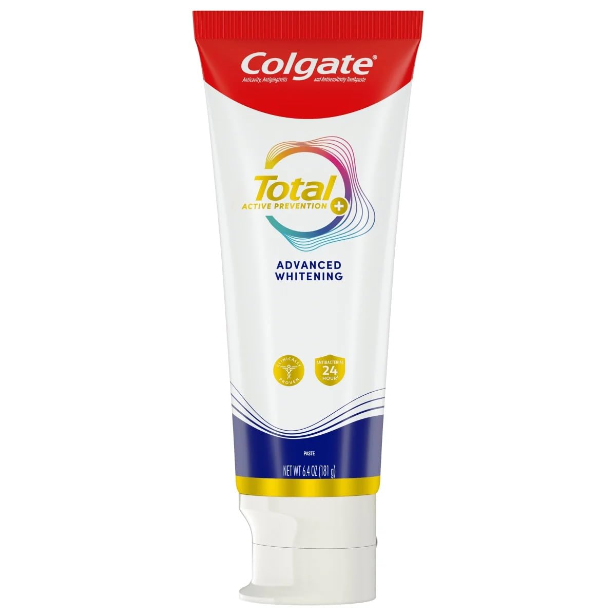 Colgate Total SF Avancé Blanchiment - lot de cinq tubes pour une utilisation durable et économique.