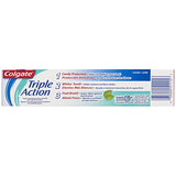 Colgate Triple Action Dentifrice Menthe tube ouvert affichant le contenu