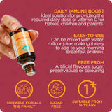 Colief gouttes vitamine C – gouttes ajoutées dans l'eau.