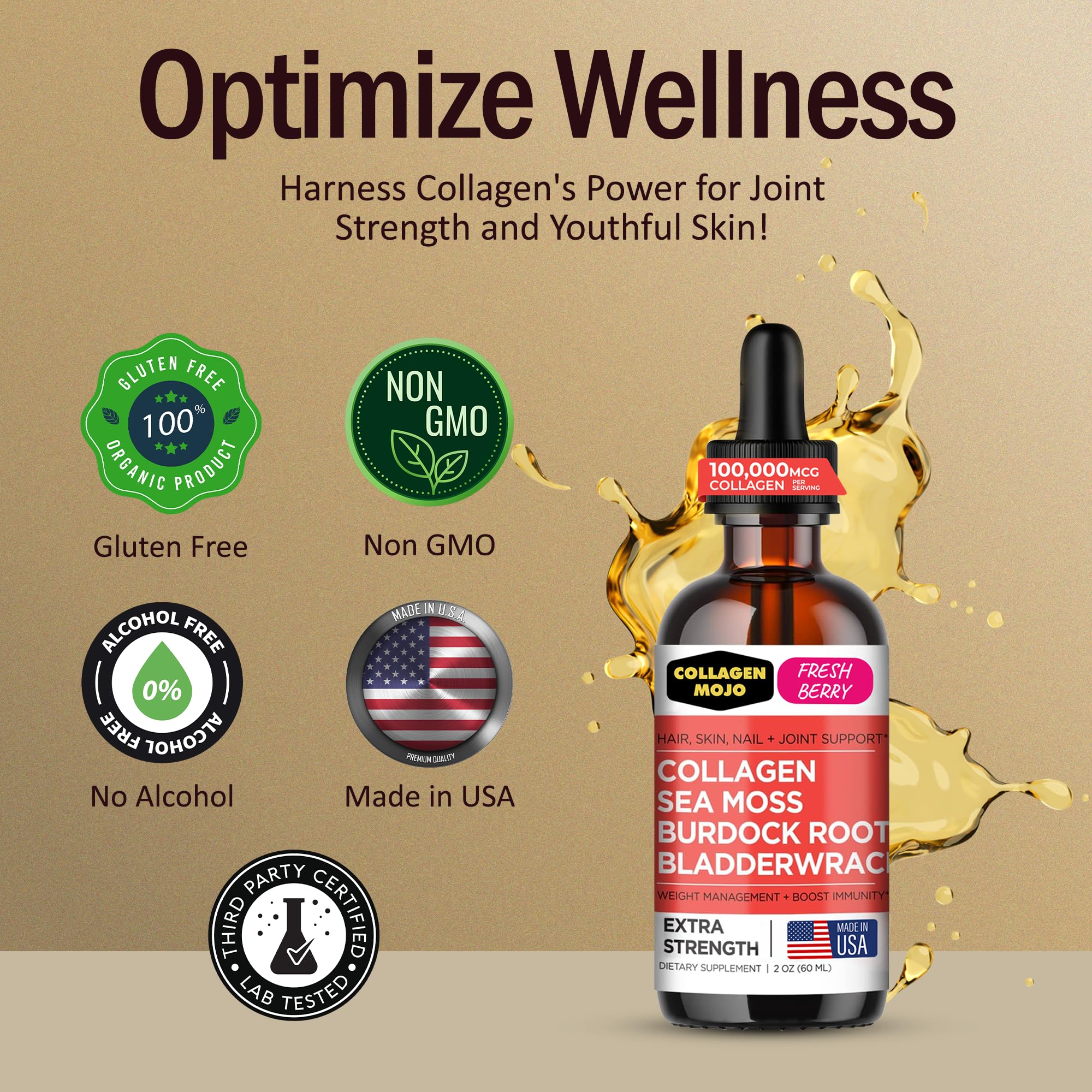 Collagen Mojo mousse de mer, complément naturel pour la peau et les cheveux.