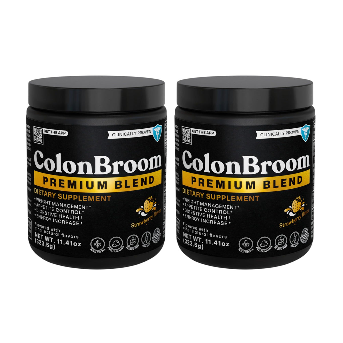 ColonBroom: poudre psyllium fraise prête à boire pour soutenir la digestion