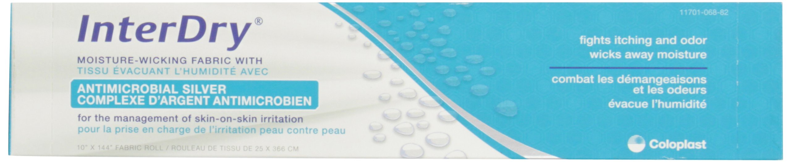 Coloplast InterDry rouleau de tissu argent antimicrobien, prêt à l’utilisation.