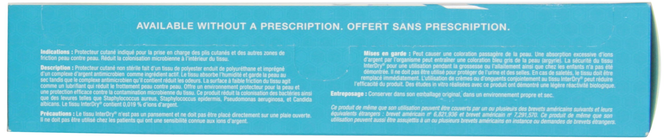 Coloplast InterDry : tissu argent antimicrobien en gros plan sur le rouleau.