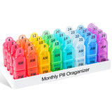 COLORWING Organiseur pilules mensuel Gen 2 – jour et nuit faciles à suivre.