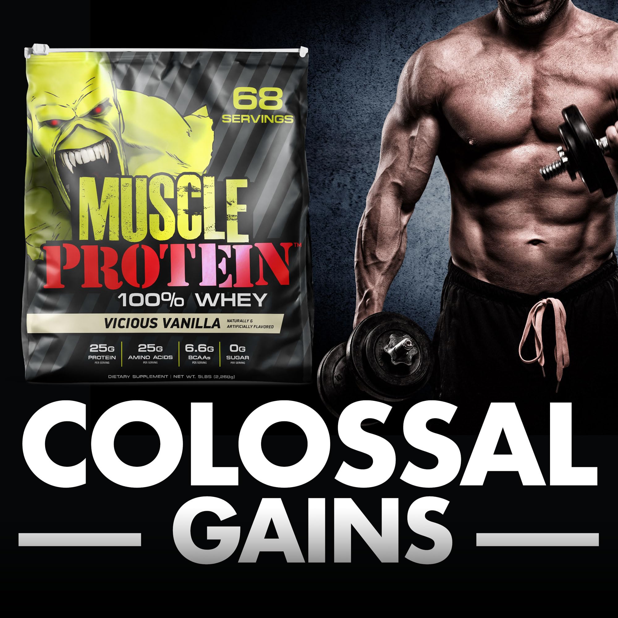 COLOSSAL LABS Muscle Whey utilisable en recettes et shakes protéinés.