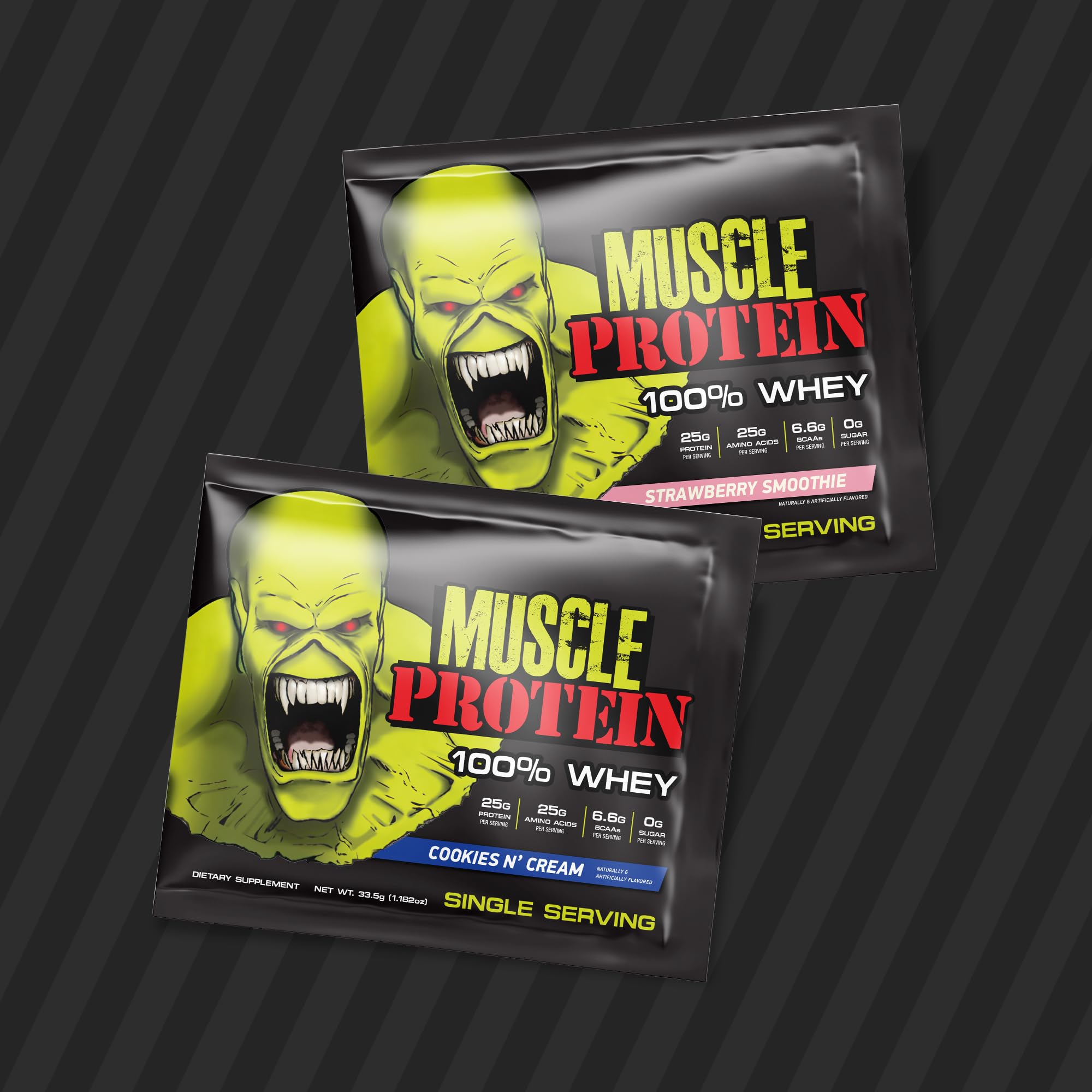 COLOSSAL LABS whey voyage - sachet fraise, apport protéique fluide après entraînement.