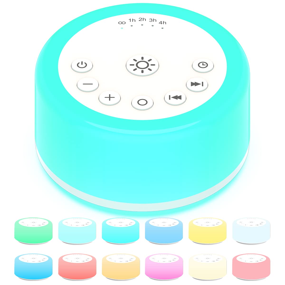 ColourNoise machine bruit-blanc et 12 lumieres nocturnes pour favoriser le sommeil