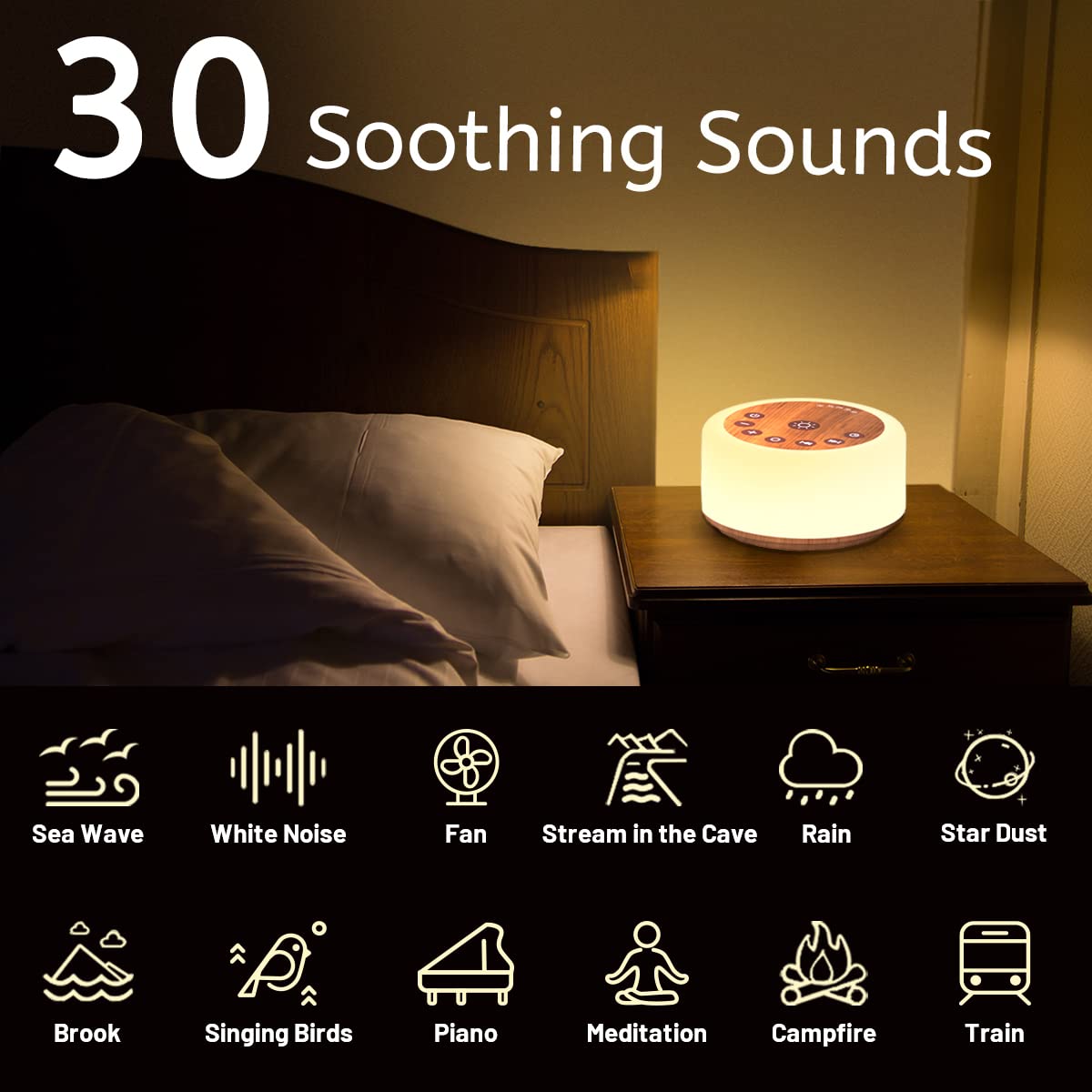 ColourNoise propose 30 sons apaisants pour sommeil et détente.