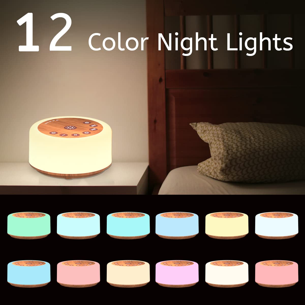 ColourNoise veilleuse à 12 couleurs pour ambiance et interaction parent-enfant.