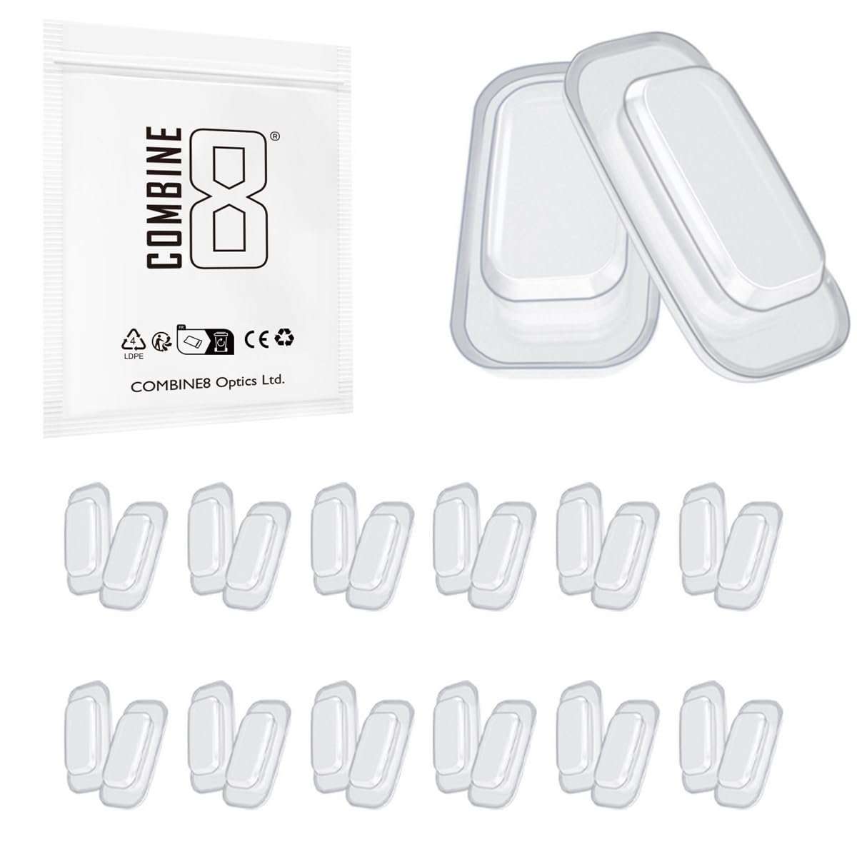 Combine8 coussinet nez lunettes blancs, confort doux et anti-glisse.