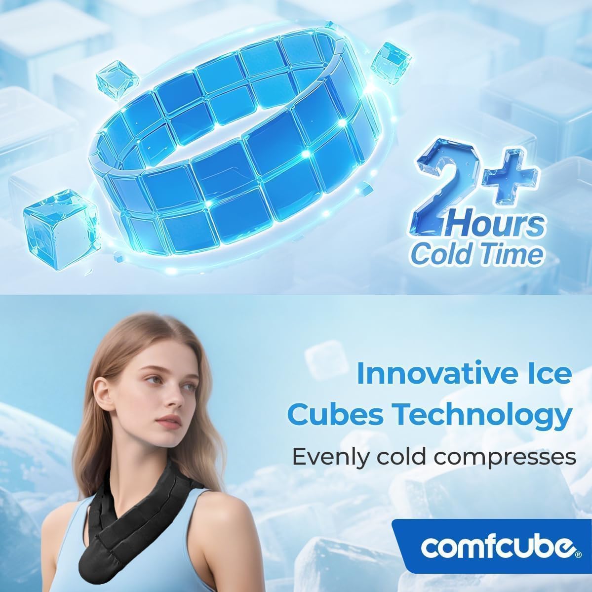 Comfcube: bande-glace-cou ajustable pour un ajustement sûr et personnalisé.