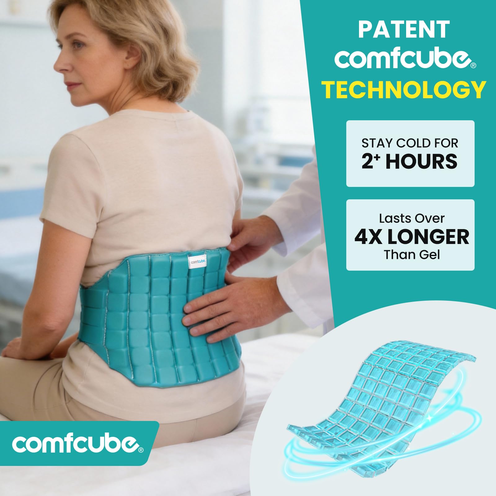 Comfcube-dos-glace-capsules-flexibles: capsules qui restent flexibles pour un froid uniforme.