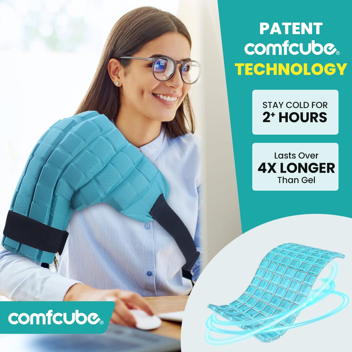 Comfcube épaule attache avec fermeture autoagrippante, fixation simple pendant l'activité.