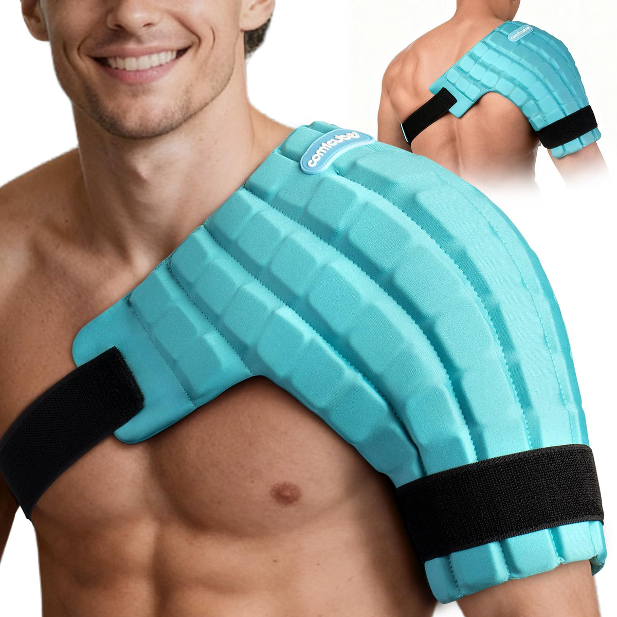 Comfcube épaule pack glace deux heures, rétention prolongée pour un soulagement ciblé.