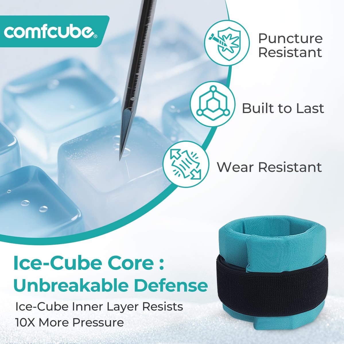 Comfcube pack glace sport, réutilisable après congélation et prêt à l'emploi