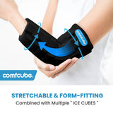 Comfcube tissu ultra doux autour du coude pour le confort.