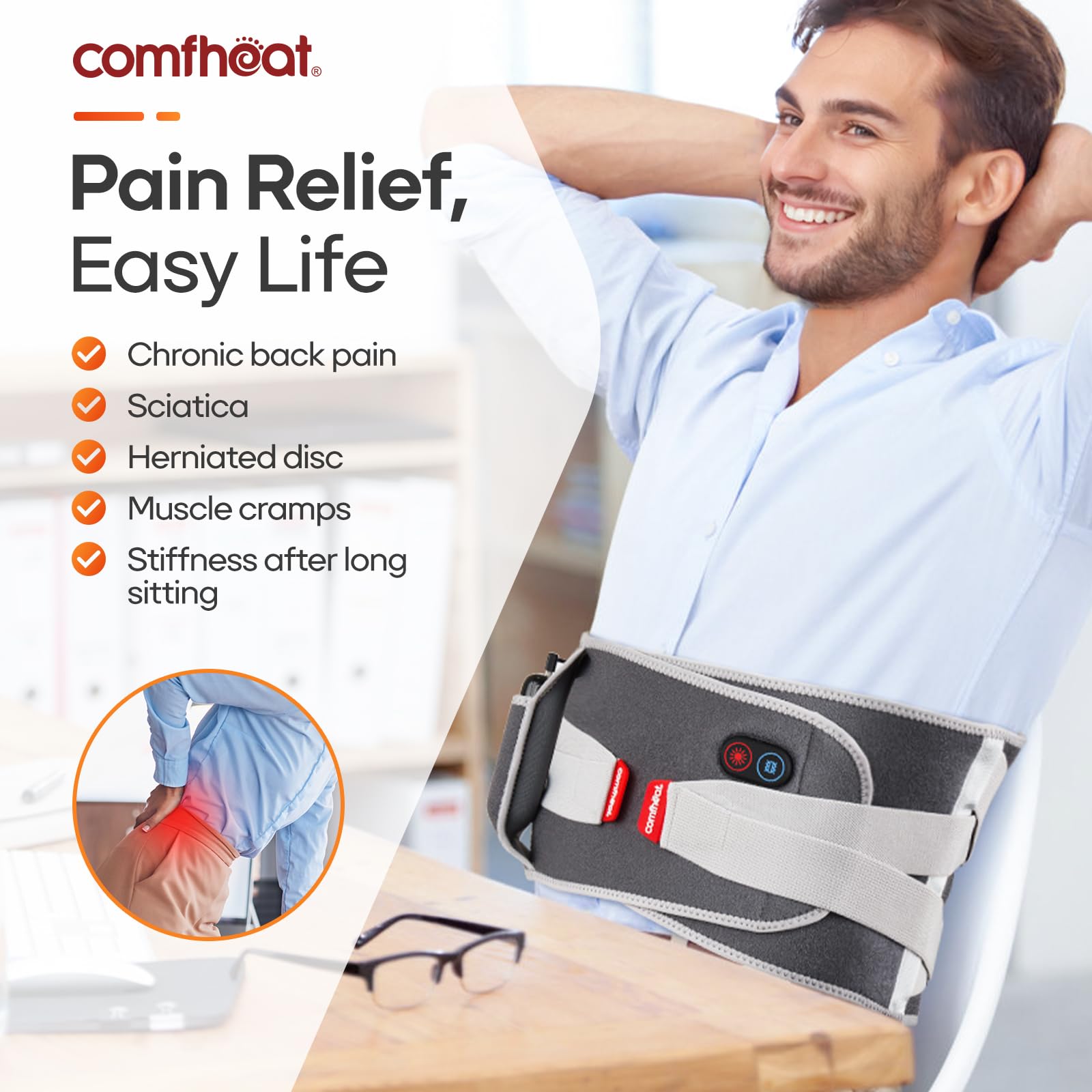 Comfheat bandes de soutien bioniques améliorant la posture au quotidien.
