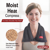 Comfheat : chaleur humide pour le cou, utilisée au micro‑ondes pour une détente.