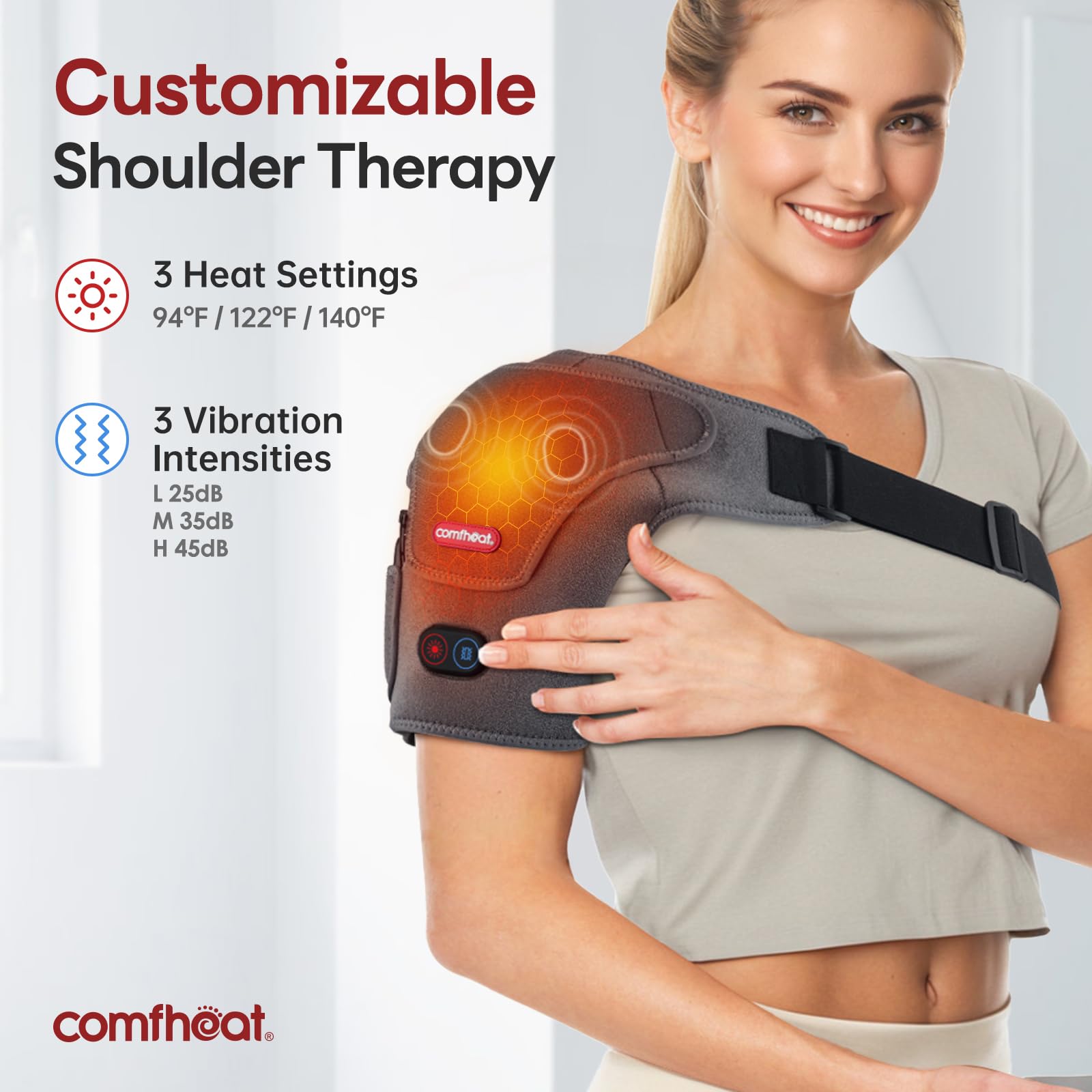 Système d'attache réglable comfheat pour un port confortable.