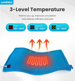 Connexion USB 5V avec Comfheat assure chaleur stable et ciblée.