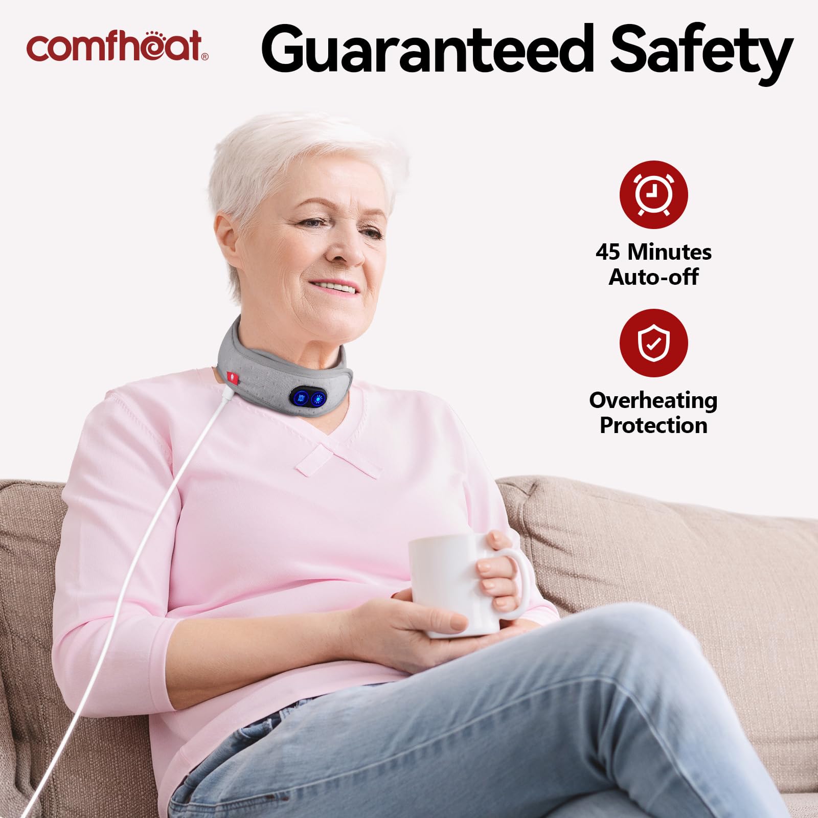 Comfheat cache-cou sécurité arrêt automatique pour une utilisation sereine.