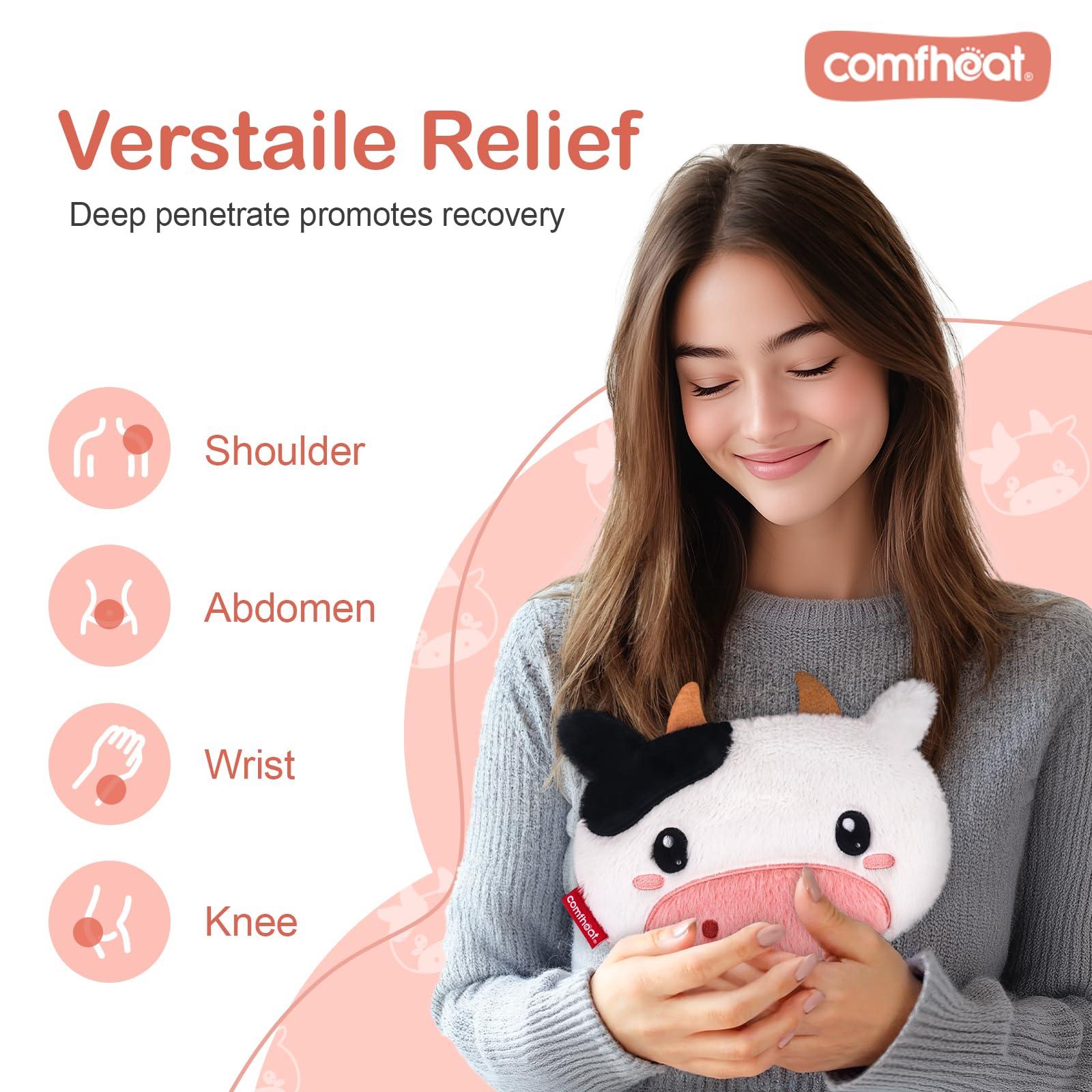 Coussin compact comfheat pour épaule et nuque, aux contours confortables