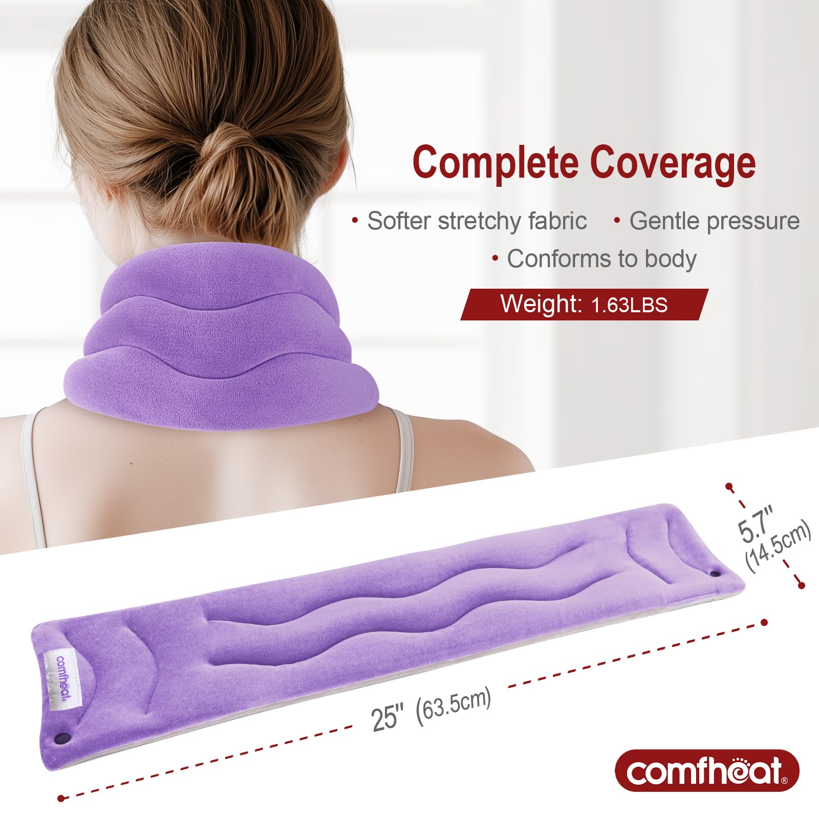 Conception segmentée du coussin Comfheat offre chaleur uniforme.