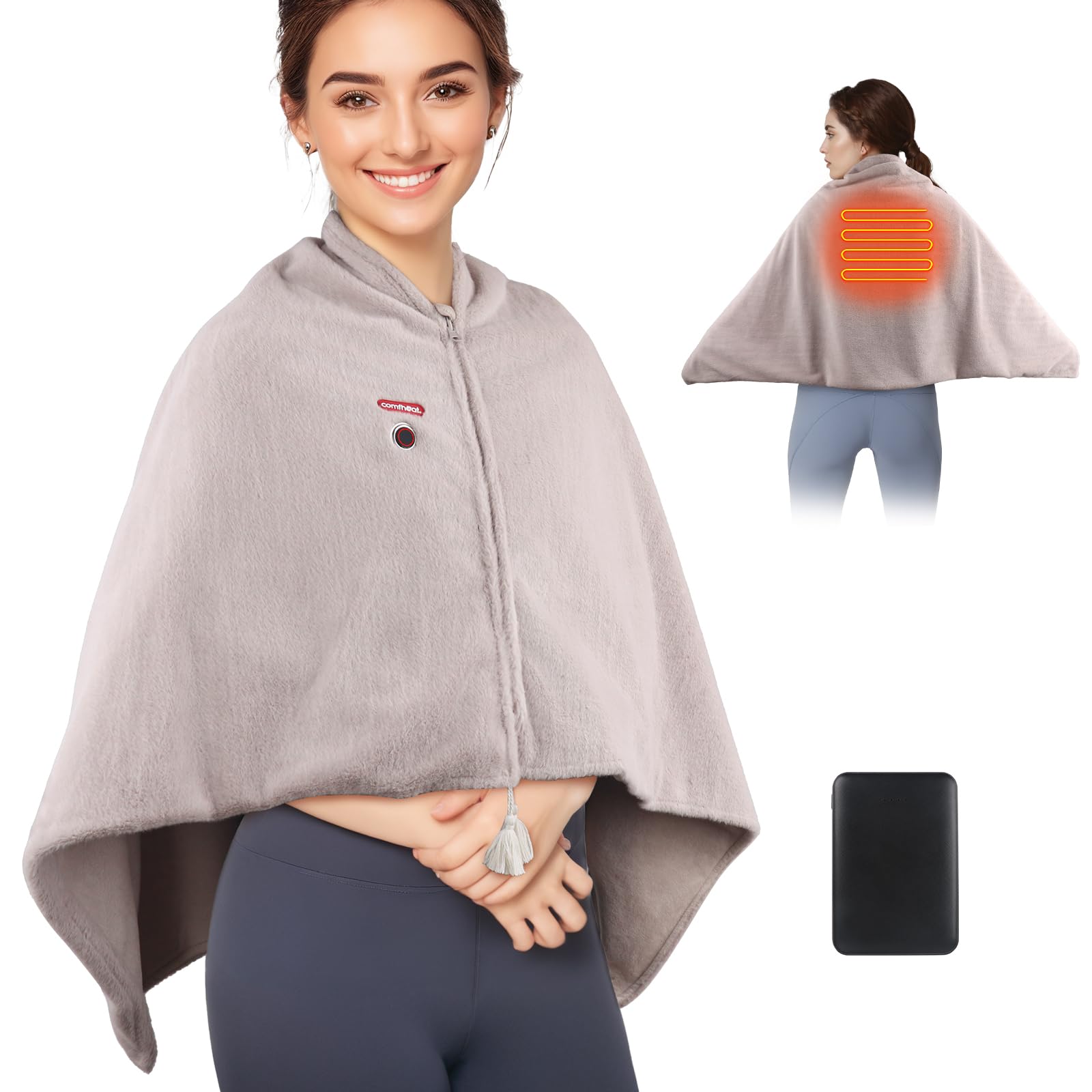 Comfheat couverture chauffante sans fil offrant chaleur immédiate lors de déplacements.