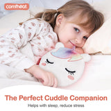 Cadeau ludique Comfheat licorne, peluche réconfortante et pratique