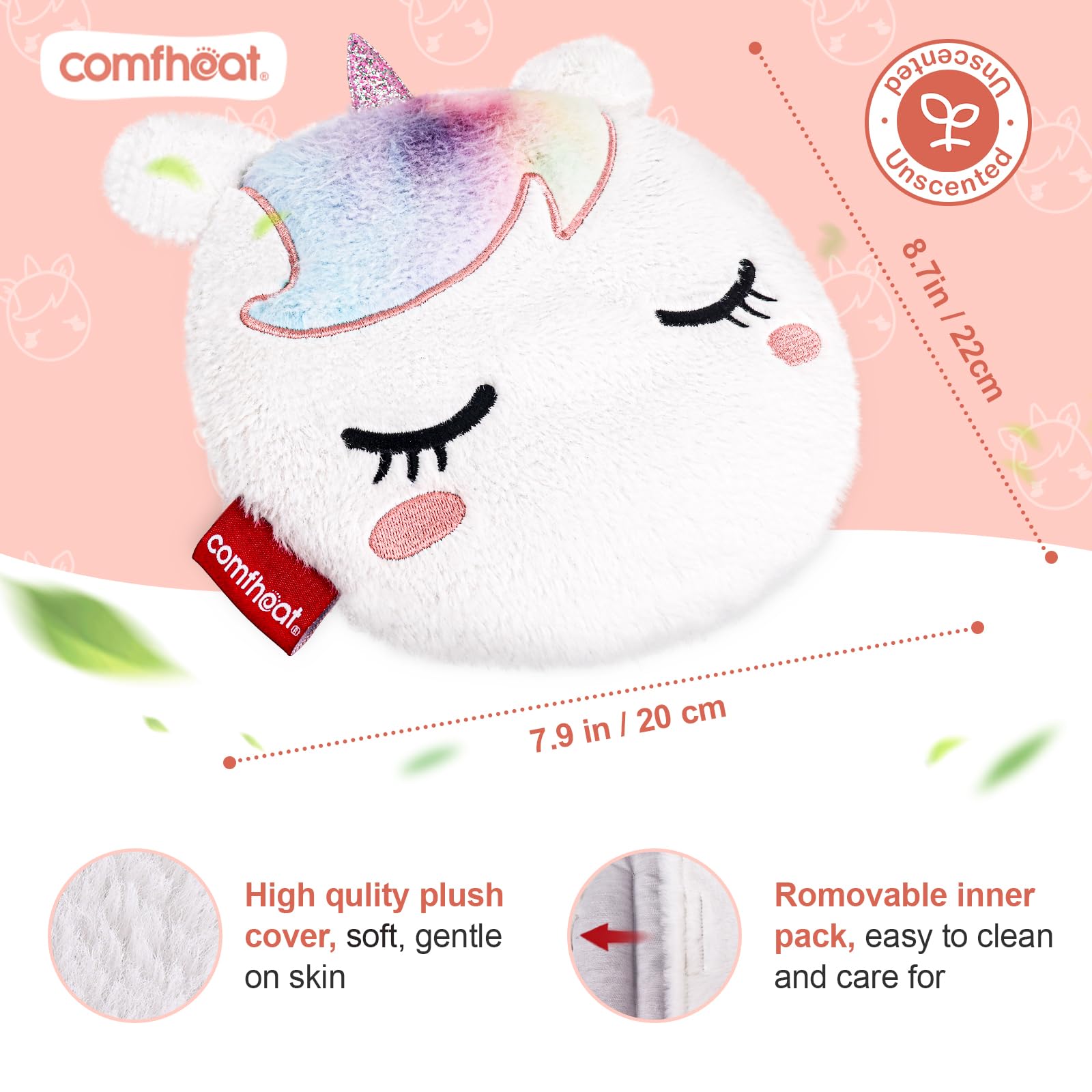 Housse lavable et douce pour Comfheat licorne, entretien facilité